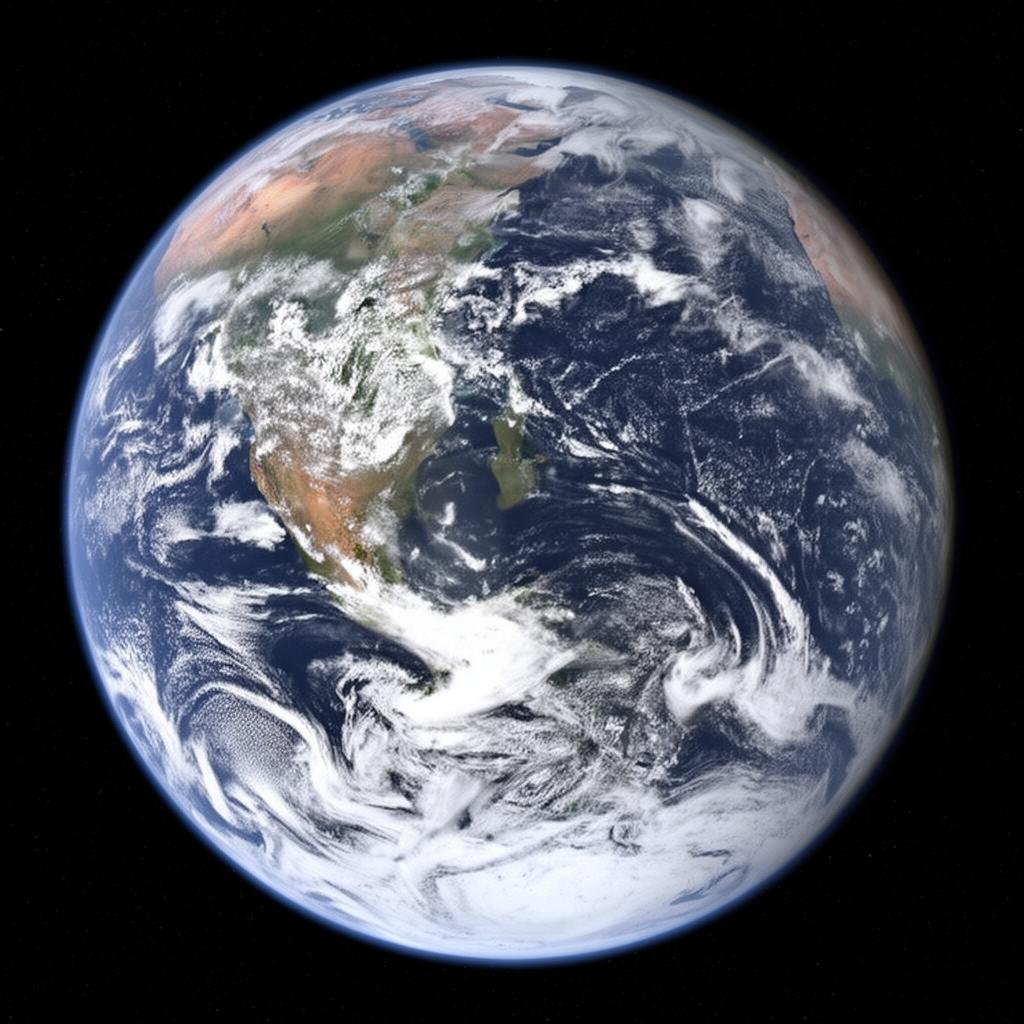 Satellite view of a weather system approaching